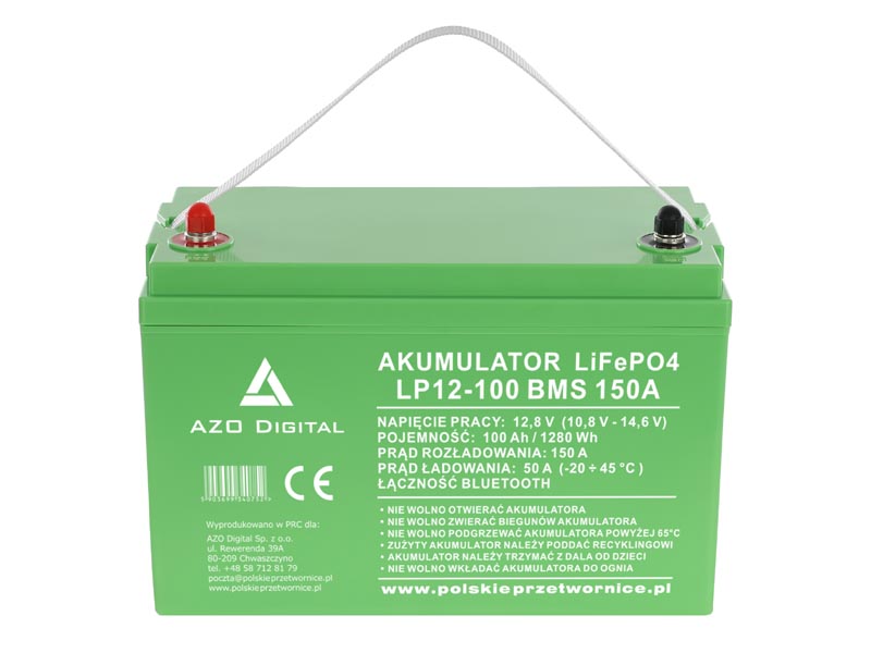 Akumulator LiFePO4 LP12-100 100Ah 12V 150A Bluetooth mata grzewcza   Cena: 1.449,00 PLN