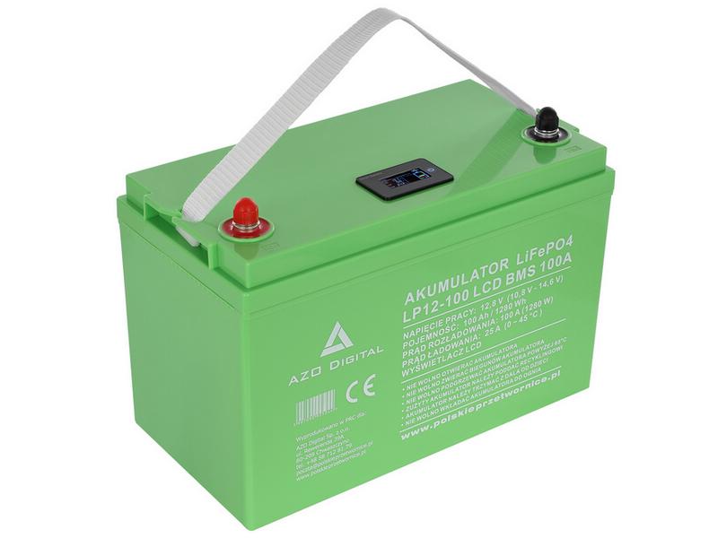 Akumulator LiFePO4 LP12-100 100Ah 12V 100A LCD   Cena: 1.079,00 PLN