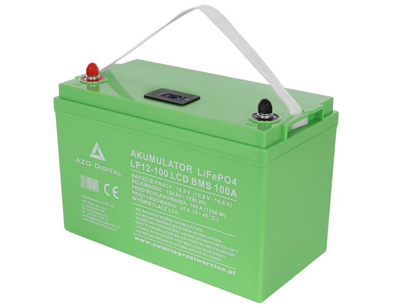 Akumulator LiFePO4 LP12-100 100Ah 12V 100A LCD   Cena: 1.079,00 PLN