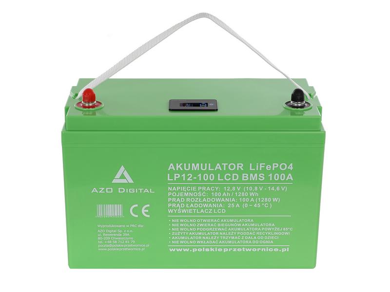 Akumulator LiFePO4 LP12-100 100Ah 12V 100A LCD   Cena: 1.079,00 PLN