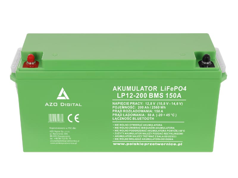 Akumulator LiFePO4 LP12-200 200Ah 12V 150A Bluetooth mata grzewcza   Cena: 2.749,00 PLN