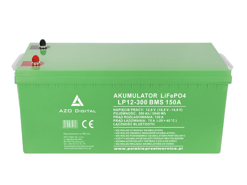 Akumulator LiFePO4 LP12-300 300Ah 12V 150A Bluetooth mata grzewcza   Cena: 3.379,00 PLN