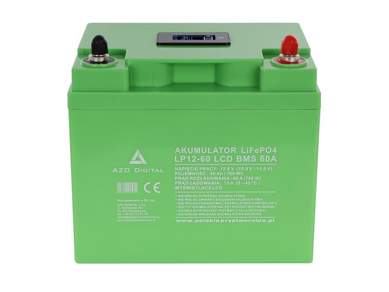 Akumulator LiFePO4 LP12-60 60Ah 12V 60A LCD   Cena: 799,00 PLN