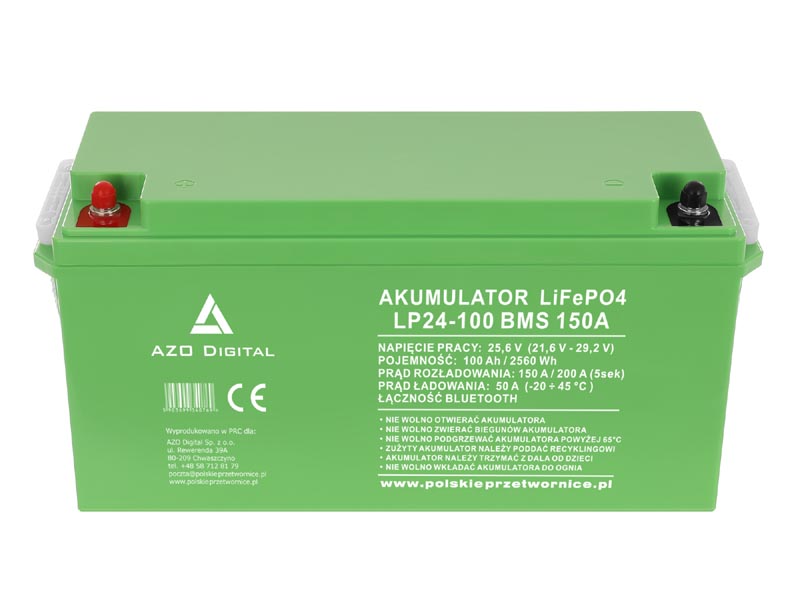 Akumulator LiFePO4 LP24-100 100Ah 24V 150A Bluetooth mata grzewcza   Cena: 2.799,00 PLN