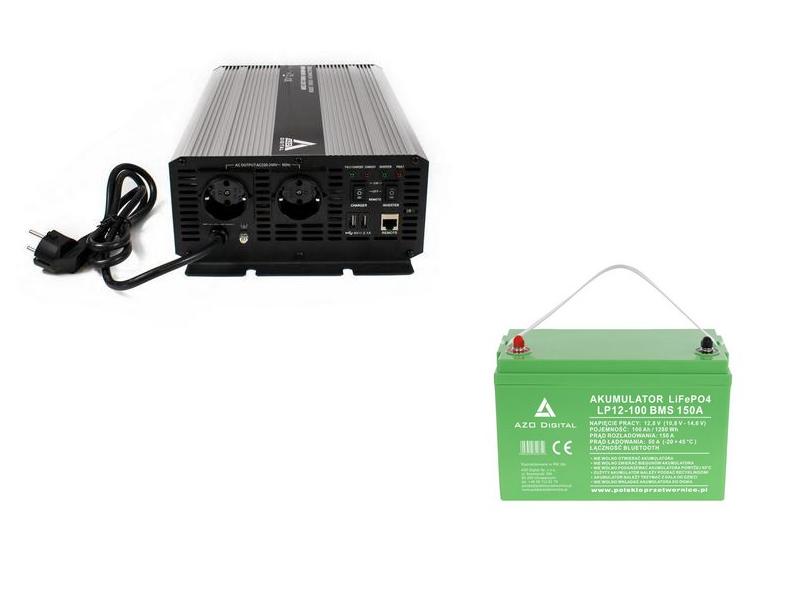 Zestaw zasilania awaryjnego Sinus UPS-4000SR 4000W + AKU 100Ah 12V LiFePO4 BMS   Cena: 2.739,00 PLN