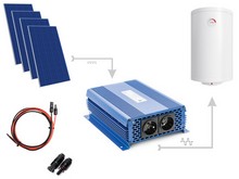 Zestaw do grzania wody w bojlerach ECO Solar Boost 1650W MPPT 4xPV Mono Solarny zestaw do grzania wody - 4 panele PV, Inwerter 3kW, złącza i okablowanie