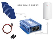 Zestaw do grzania wody w bojlerach ECO Solar Boost 2500W MPPT 6xPV Mono Solarny zestaw do grzania wody - 6 paneli PV, Inwerter 3kW, złącza i okablowanie