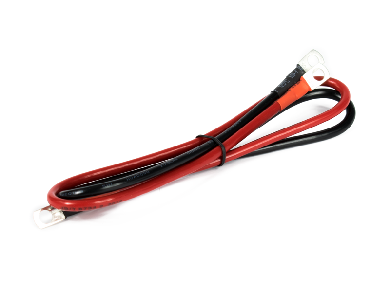 Kabel zasilający do przetwornicy 2 x złącze M6 długość 50cm grubość 10mm2   Cena: 19,00 PLN
